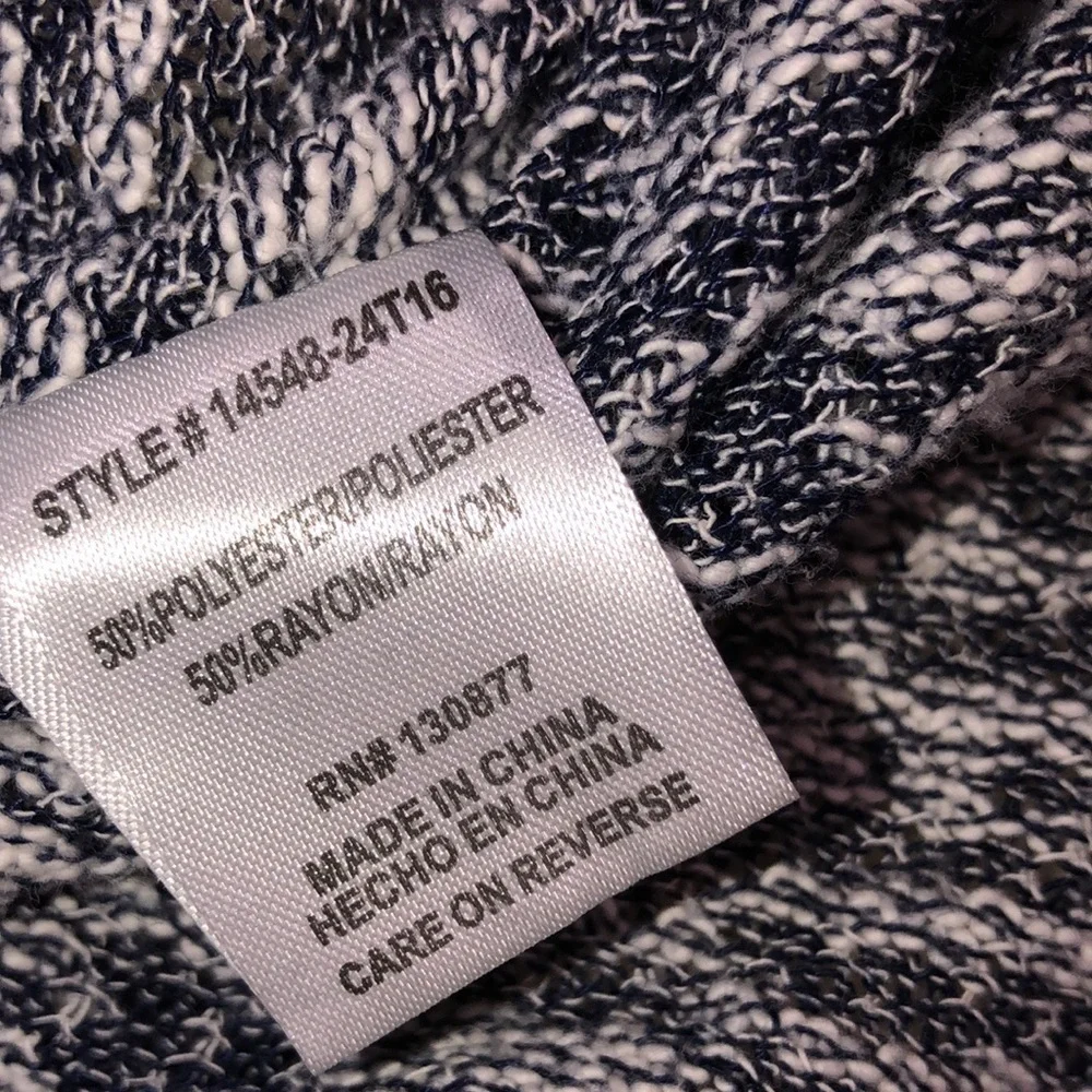 Leshop large blue marled knit boho sweater